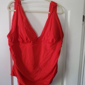 Time and Tru Red One Piece Swinswuit - Plus Size